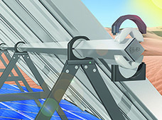 イグス：追尾式太陽光発電向けの角型軸用ピローブロックベアリング