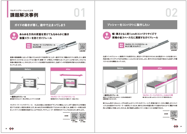スガツネ工業　マルチリニアモーションカタログ　課題解決事例　bmt　ベアリング＆モーション・テック