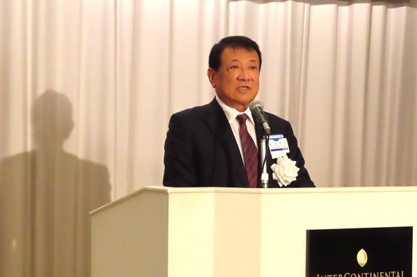 日本粉末冶金工業会　2025賀詞交歓会　挨拶する園田JPMA会長　bmt　ベアリング＆モーション・テック