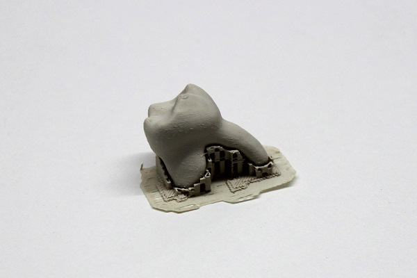 大塚化学とグーテンベルク　図8　医療分野におけるPEEK造形例 奥歯形状の造形見本　bmt　ベアリング＆モーション・テック