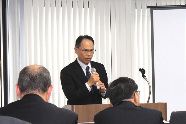 PBSA総会　第42回　挨拶する片桐委員長　bmt　ベアリング＆モーション・テック