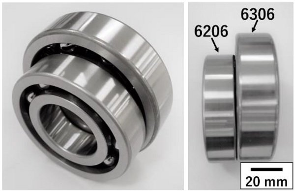 特殊熱処理技術「HA-C」の適用により軸受の小型・軽量化を実現：深溝玉軸受6306（大）に適用した場合、深溝玉軸受6206 （小）への置き換えが可能　bmt　ベアリング＆モーション・テック